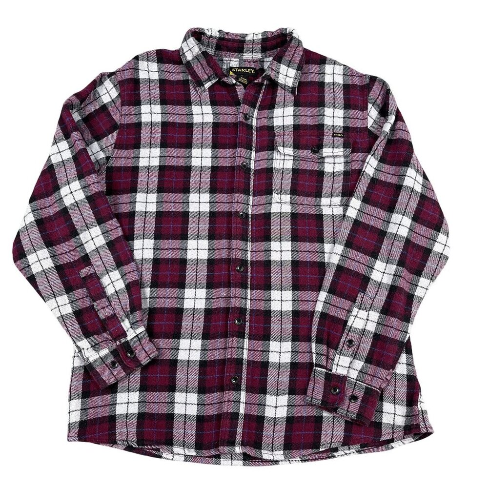 Stanley‎ Mens Front Pocket Heavy Flannel Shirt Sz Large